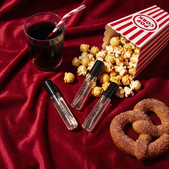 Kitsch Movie Theater Hair Perfume Trio Set - Buttered Popcorn, Fizzy Cola, Cinnamon Pretzel