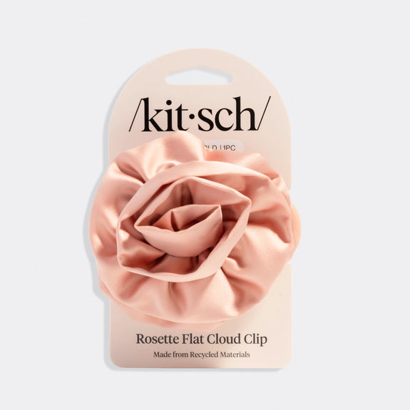 Kitsch Satin Rosette Medium Flat Cloud Clip - Terracotta