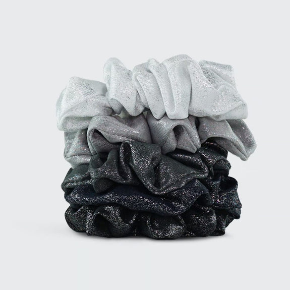 KITSCH Scrunchies Metallic (Black/Gray)