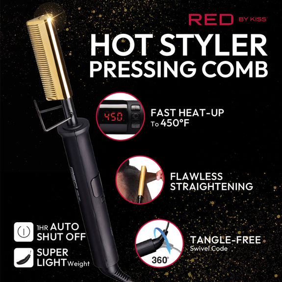 Red By Kiss Hot Styler Small Teeth Pressing Comb