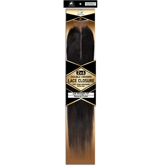 Dressmaker 100% Virgin Vietnamese Double Drawn Lace Closure 2x6 Straight