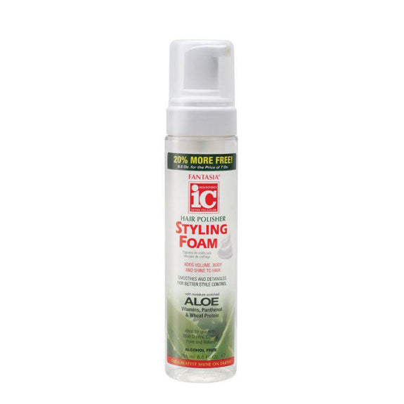 IC FANTASIA ALOE HAIR POLISHER  STYLING FOAM 8.5 OZ.