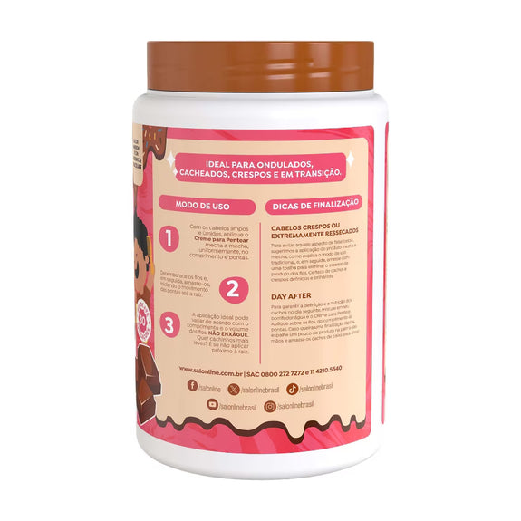Salon Line Creme para Pentear Chocolate Kids Curls Nourished Combing Cream 1kg