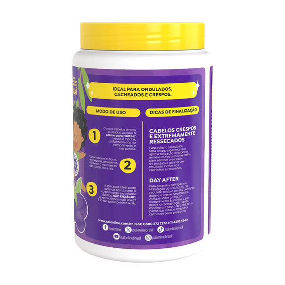 Salon Line Creme para Pentear Açai Kids Cachinhos Sem Frizz 1kg