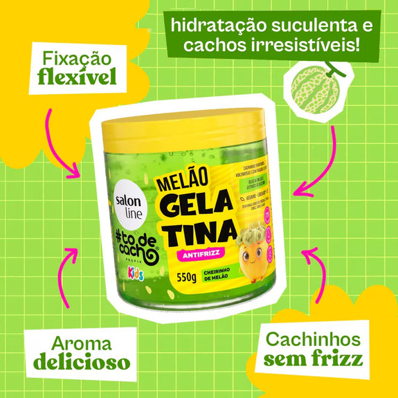 Salon Line Gelatina Melão #todecacho Kids Antifrizz 550g
