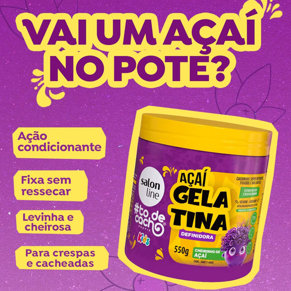 Salon Line Gelatina Açaí #todecacho Kids Condicionante 550g