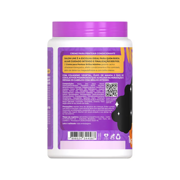 Salon Line Creme Para Pentear Brilho Máximo Salon Line 1kg