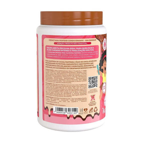 Salon Line Creme para Pentear Chocolate Kids Curls Nourished Combing Cream 1kg