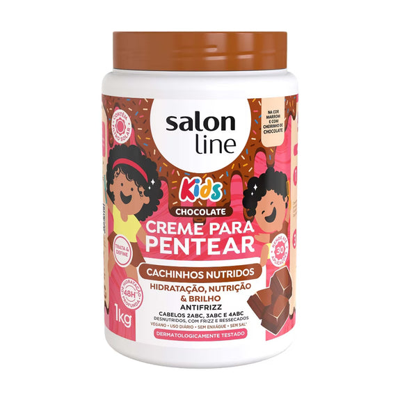 Salon Line Creme para Pentear Chocolate Kids Curls Nourished Combing Cream 1kg