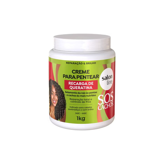 Salon Line SOS Curls Keratin Refill Cream for Combing Total Repair 1kg