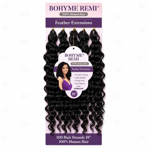 jazzy Bohyme Remi 100% Human Feather Hair Extensions Hawaiian 18"