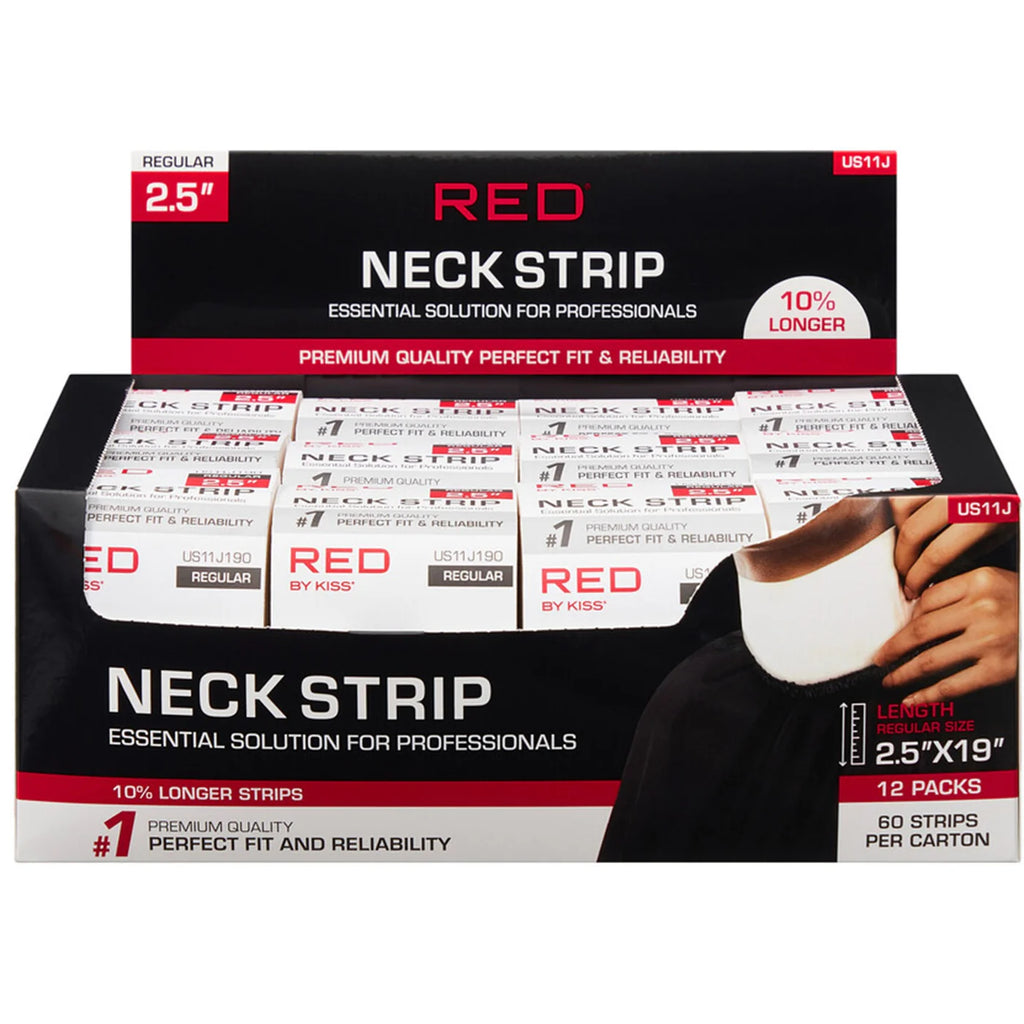 Red By Kiss Premium Disposable Barber Neck Strips Regular (2.5 ...