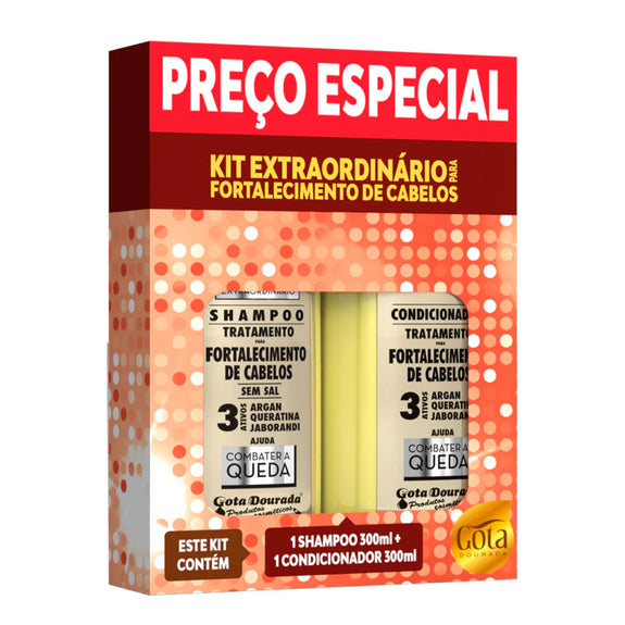 Gota Dourada Extraordinary Kit Fights The Fall Shampoo + Conditioner 300ml