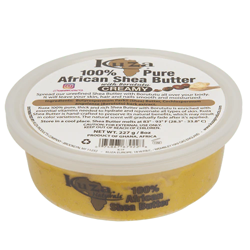 Kuza 100% Pure African Shea Butter with Borututu, Yellow, Creamy