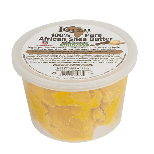 Kuza 100% Pure African Shea Butter with Borututu, Yellow, Chunky