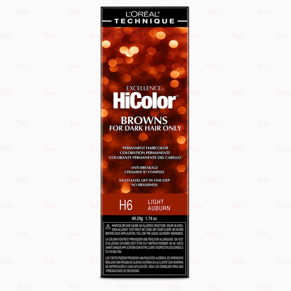L’Oreal Technique Excellence Hicolor Browns H6 Light Auburn Permanent Creme Hair Color 49.29g/1.74oz
