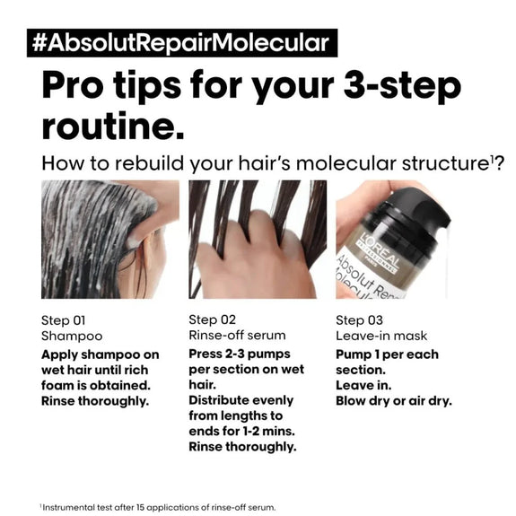 L'ORÉAL PROFESSIONNEL SERIE EXPERT ABSOLUT REPAIR MOLECULAR SHAMPOO 500ML
