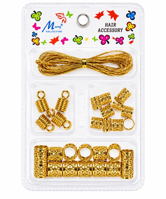 Murry Collection Gold Metil Hair Beads & Styling Accessories Set
