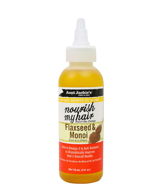 AUNTJACKIE'S Nourish My Hair – Flaxseed & Monoi  4 OZ