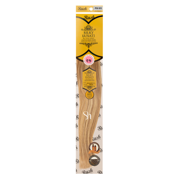 RUSH SILKY LUXATI 24" STRAIGHT 8PCS FULL HEAD CLIP IN  100% HUMAN REMY HAIR