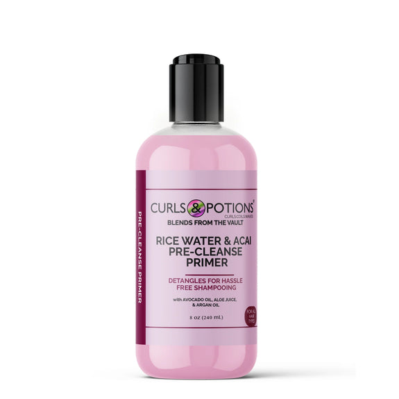 CURLS & POTIONS BLENDS: RICE WATER & ACAI PRE-CLEANSE PRIMER-8 OZ