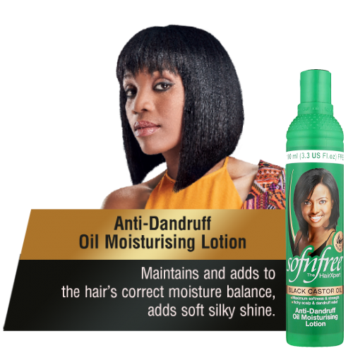 SOF'N'FREE BLACK CASTOR OIL WITH ANTI-DANDRUFF OIL MOISTURISING LOTION 350ML