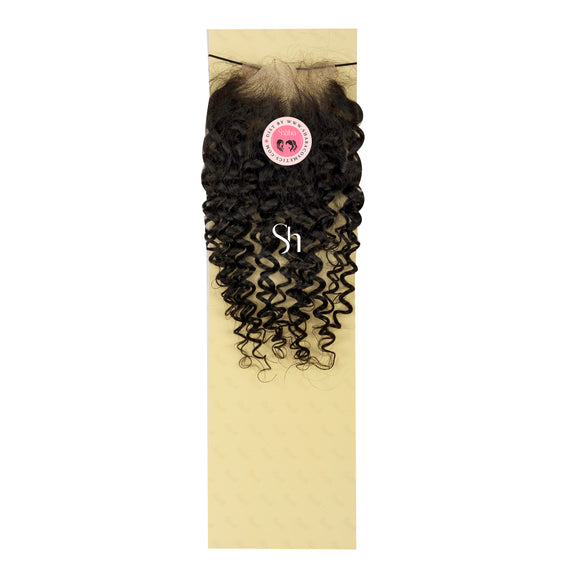 RUSH TEMPTATION 100% VIRGIN BRAZILIAN  FULL HD LACE CLOSURE JERRY CURL 4x4