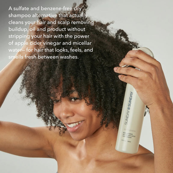 SUNDAY II SUNDAY ROOT REFRESH MICELLAR RINSE DRY SHAMPOO ALTERNATIVE WITH APPLE CIDER VINEGAR 8 OZ