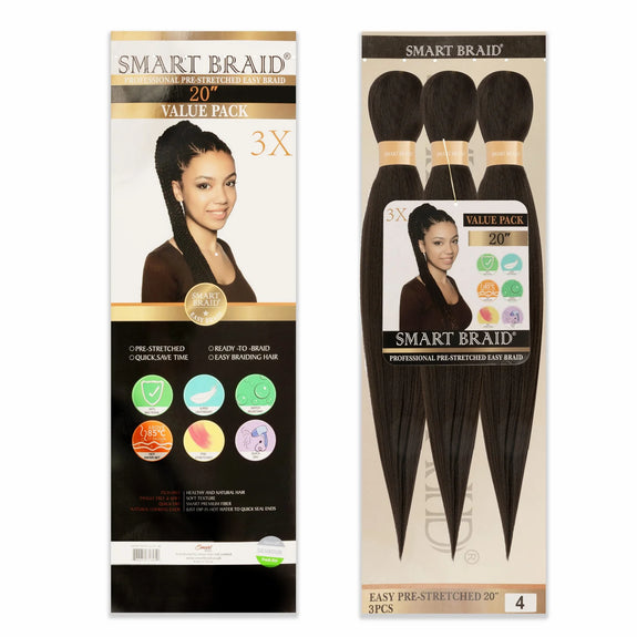 Smart Braid Pre-Stretched Braiding Hair 20 Inch – 3X Pack