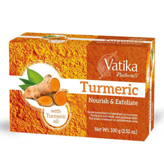 Vatika Naturals Turmeric Nourish & Exfoliate soap, 100 gm