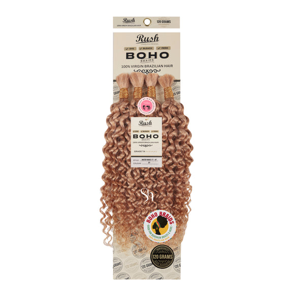 RUSH 100% VIRGIN BRAZILIAN BOHO BRAIDS WATER WAVE BULK 17"-19"