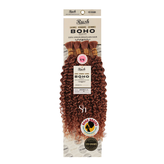RUSH 100% VIRGIN BRAZILIAN BOHO BRAIDS WATER WAVE BULK 17"-19"