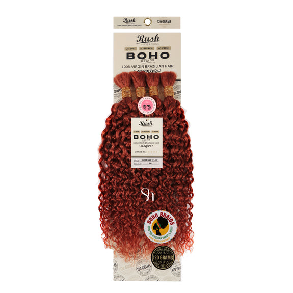 RUSH 100% VIRGIN BRAZILIAN BOHO BRAIDS WATER WAVE BULK 17"-19"