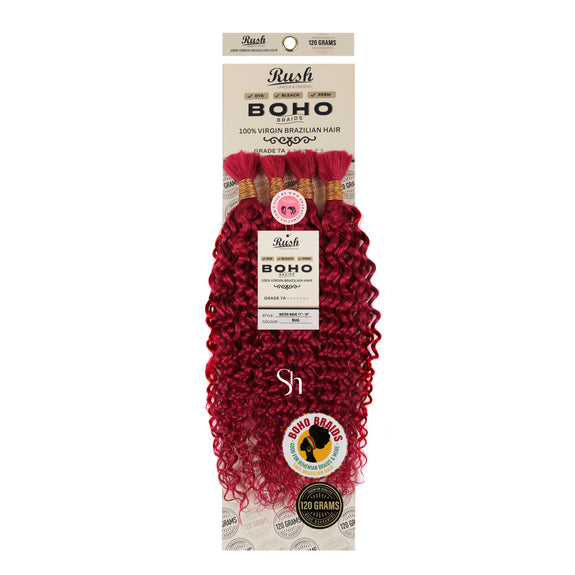 RUSH 100% VIRGIN BRAZILIAN BOHO BRAIDS WATER WAVE BULK 17"-19"